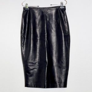 Vintage Nappa Leather Pencil Skirt
